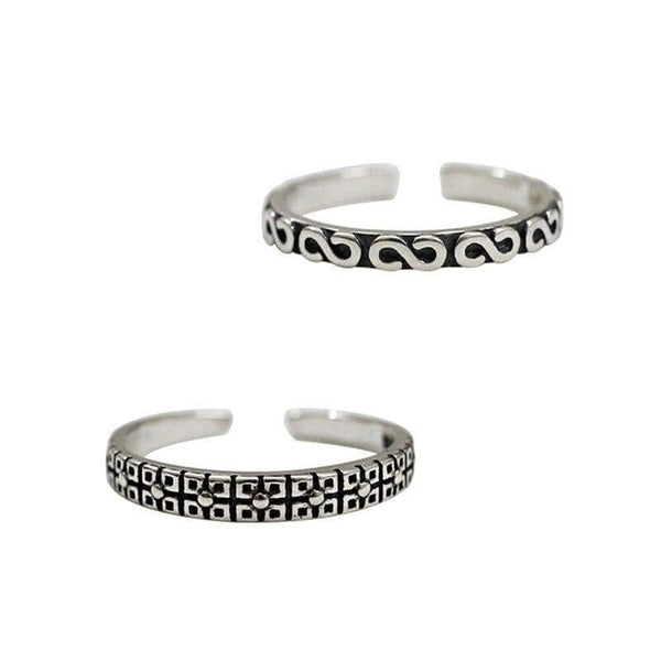 Planet Gates 925 Sterling Silver Stylish Personality Retro S Joint Ring Adjustable Women Anillos Mujer Trendy Design Fine Jewelry WDR017