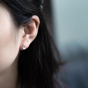 Planet Gates 925 Sterling Silver Water Drop Natural Stone Moonstone Stud Earrings For Women Simple Fashion Party Jewelry