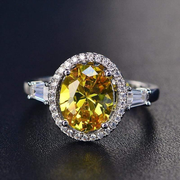 Planet Gates 925 Sterling Silver Wedding Engagement Jewelry Citrine Rings For Women Natural 8x10MM Oval Gemstone Ring Wholesale