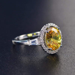 Planet Gates 925 Sterling Silver Wedding Engagement Jewelry Citrine Rings For Women Natural 8x10MM Oval Gemstone Ring Wholesale