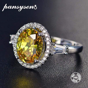 Planet Gates 925 Sterling Silver Wedding Engagement Jewelry Citrine Rings For Women Natural 8x10MM Oval Gemstone Ring Wholesale