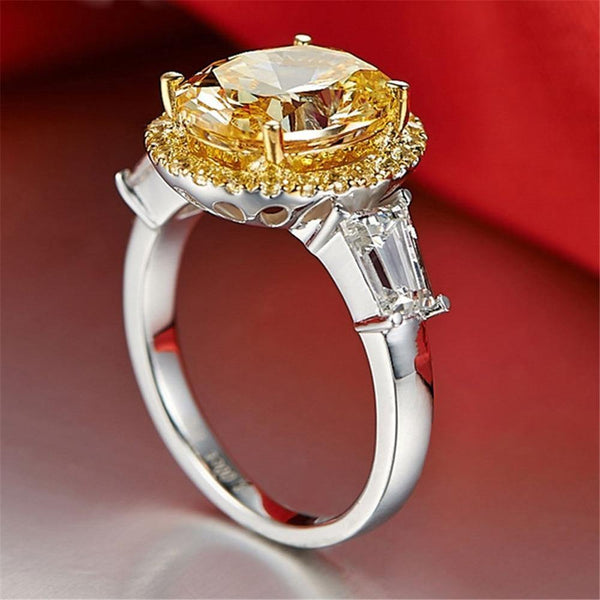 Planet Gates 925 Sterling Silver Wedding Engagement Jewelry Citrine Rings For Women Natural 8x10MM Oval Gemstone Ring Wholesale