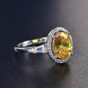 Planet Gates 925 Sterling Silver Wedding Engagement Jewelry Citrine Rings For Women Natural 8x10MM Oval Gemstone Ring Wholesale