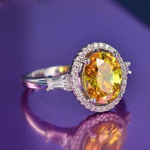 Planet Gates 925 Sterling Silver Wedding Engagement Jewelry Citrine Rings For Women Natural 8x10MM Oval Gemstone Ring Wholesale