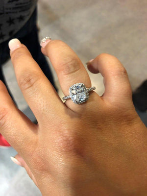 Planet Gates 925 Sterling Silver Wedding Rings for Women Princess-cut 5a CZ Engagement Ring Simulated Diamond Platinum Jewelry