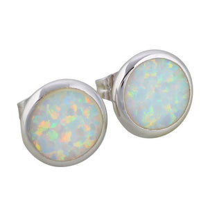 Planet Gates 925 Sterling Silver White Fire Opal Earrings For Women Cute Jewelry E078