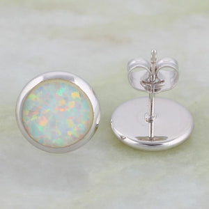 Planet Gates 925 Sterling Silver White Fire Opal Earrings For Women Cute Jewelry E078