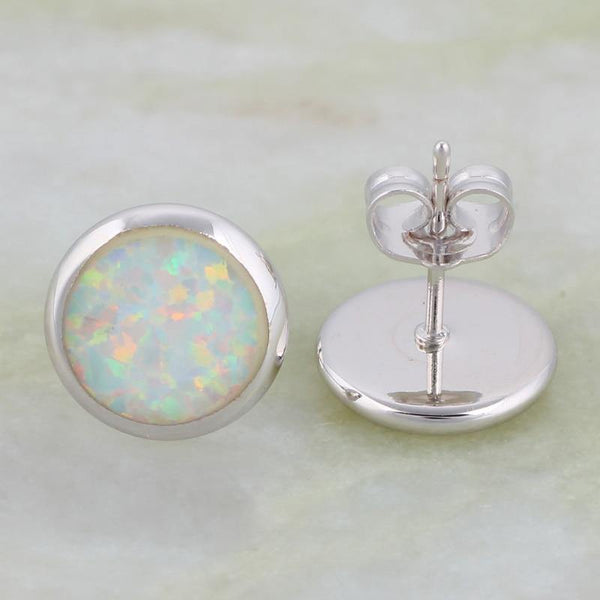Planet Gates 925 Sterling Silver White Fire Opal Earrings For Women Cute Jewelry E078