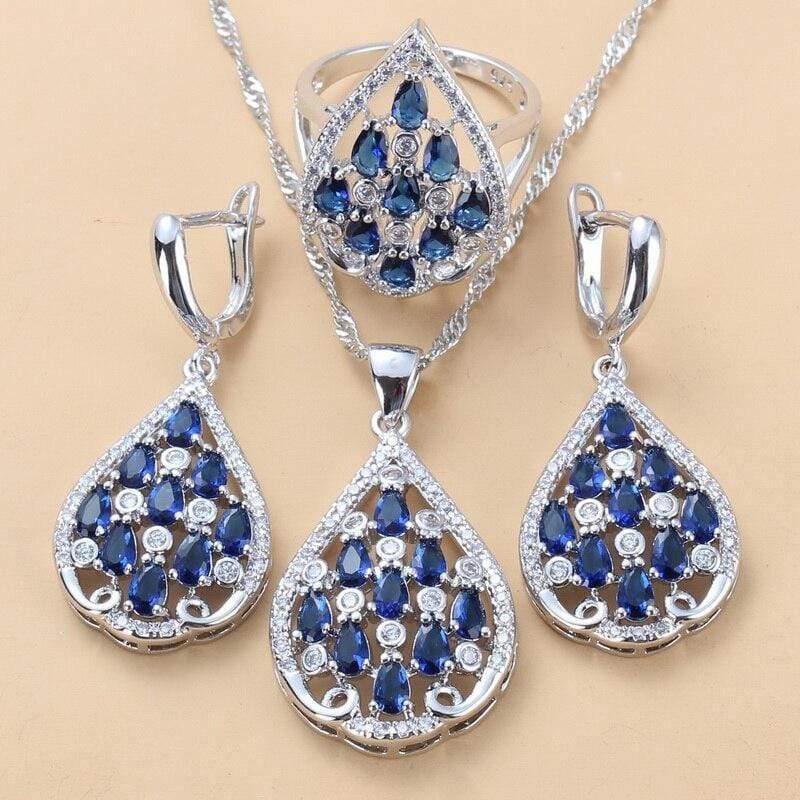 Planet Gates 925 Sterling Silver With Natural Stone CZ Jewelry Sets For Women Fashion Wedding Party Costume Women Sets