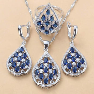 Planet Gates 925 Sterling Silver With Natural Stone CZ Jewelry Sets For Women Fashion Wedding Party Costume Women Sets
