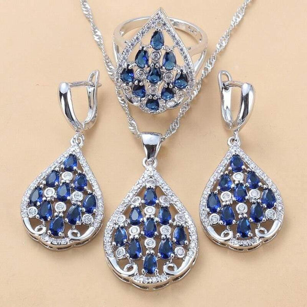 Planet Gates 925 Sterling Silver With Natural Stone CZ Jewelry Sets For Women Fashion Wedding Party Costume Women Sets