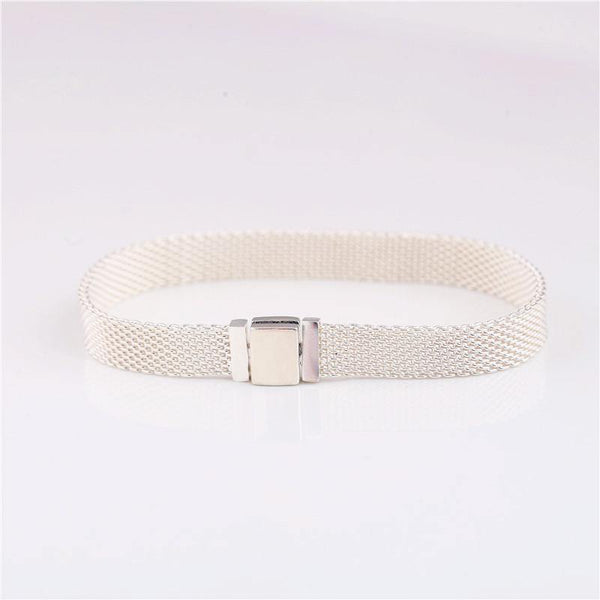 Planet Gates 925 sterling silver woven original reflective shine bracelet Charm clip woven chain female DIY for R series charm