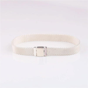 Planet Gates 925 sterling silver woven original reflective shine bracelet Charm clip woven chain female DIY for R series charm