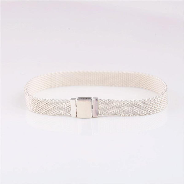 Planet Gates 925 sterling silver woven original reflective shine bracelet Charm clip woven chain female DIY for R series charm