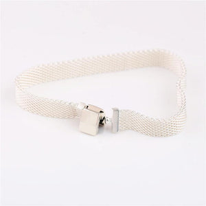 Planet Gates 925 sterling silver woven original reflective shine bracelet Charm clip woven chain female DIY for R series charm