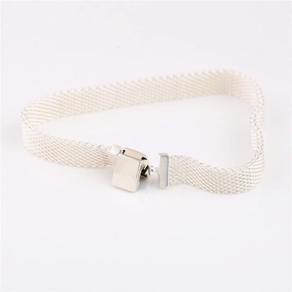 Planet Gates 925 sterling silver woven original reflective shine bracelet Charm clip woven chain female DIY for R series charm