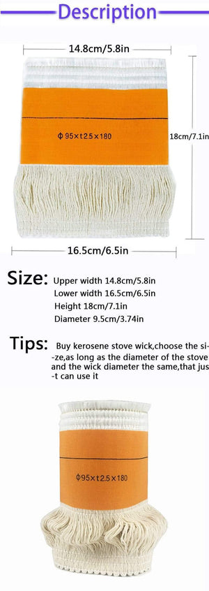 95*t2.5*180mm Kerosene Stove Wicks High Quality Glass Fiber + 100%Cotton Heaters Wick