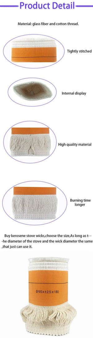 95*t2.5*180mm Kerosene Stove Wicks High Quality Glass Fiber + 100%Cotton Heaters Wick