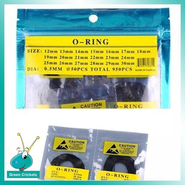 Planet Gates 950pcs 0.5mm Dia Rubber O-Ring Watch Case Back Gasket Rubber Seal Washers Replacement watch O Ring For watchmakers