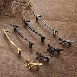 96/128mm Fashion Tree Branch Furniture Handle Drawer Knobs Black Silver Bronze Kitchen Cabinet Handles Door Pulls Hardware