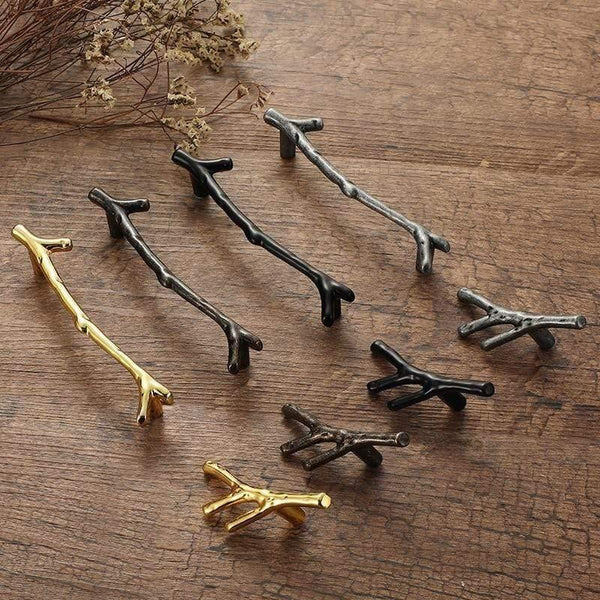 96/128mm Fashion Tree Branch Furniture Handle Drawer Knobs Black Silver Bronze Kitchen Cabinet Handles Door Pulls Hardware