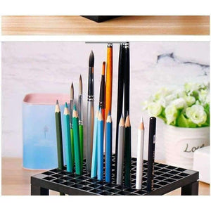 Planet Gates 96 Holes Grey Penholder Painting Brush Pen Holder Rack Display Stand Support Holder Paint Brush For Drawing Art Supplies