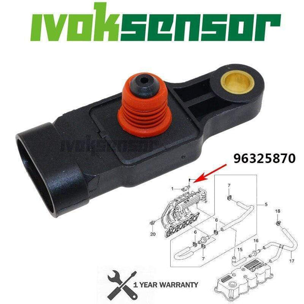 Planet Gates 96325870 Manifold Absolute Pressure MAP Sensor Fits Chevrolet Fits Spark, Aveo, Matiz daewoo Kalos 05-06 25184083