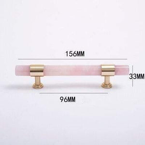 Natural Marble/Crystal + Brass T Bar Cabinet Handle And Knobs Kitchen Cupboard Door Pulls Furniture Handle Dresser Knob Hardware