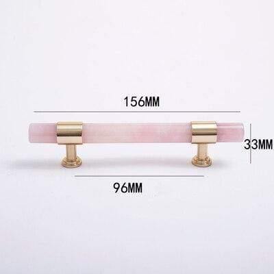 Natural Marble/Crystal + Brass T Bar Cabinet Handle And Knobs Kitchen Cupboard Door Pulls Furniture Handle Dresser Knob Hardware