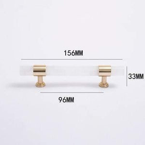 Natural Marble/Crystal + Brass T Bar Cabinet Handle And Knobs Kitchen Cupboard Door Pulls Furniture Handle Dresser Knob Hardware