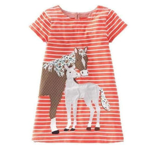 Planet Gates 97 / 2T Animal Dinosaur Unicorn Party Baby Girls Dress Children Clothing Vestidos Kids Summer Dresses for Girls Clothes