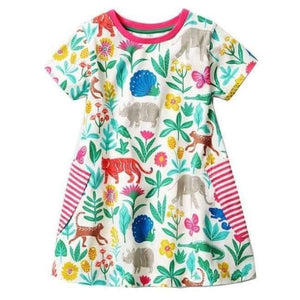 Planet Gates 98 / 18M Girls Summer Dress  Brand Animal Unicorn Princess Dress Children Costume for Kids Clothes Flamingo Baby Dress 1-6T