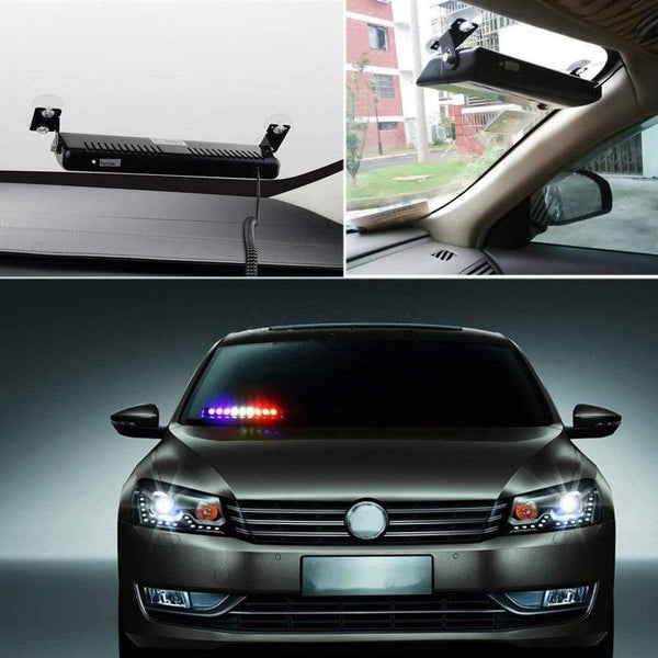 Planet Gates 9LED 12LED Red Blue Yellow Car Police Strobe Flash Light Windshield Sucker Dash Emergency Warning Fog lamp