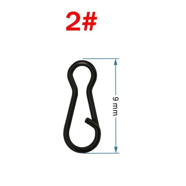 Planet Gates 9mm 50pcs Fishing Snap Clips Quick Connector Change Carp Fishing Terminal Tackle Link matte black for Carp Rig Accessories