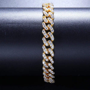 Planet Gates 9mm Cubic Zirconia Cuban Link Bracelets For Men Women Fashion Hiphop Gold Silver Color Bling Bracelet Jewelry Drop shipping