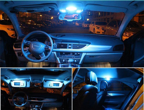 Planet Gates 9PC Error Free White Interior LED Light Package Kit For Mitsubishi pajero 2007-2014 accessories reading door lights white blue