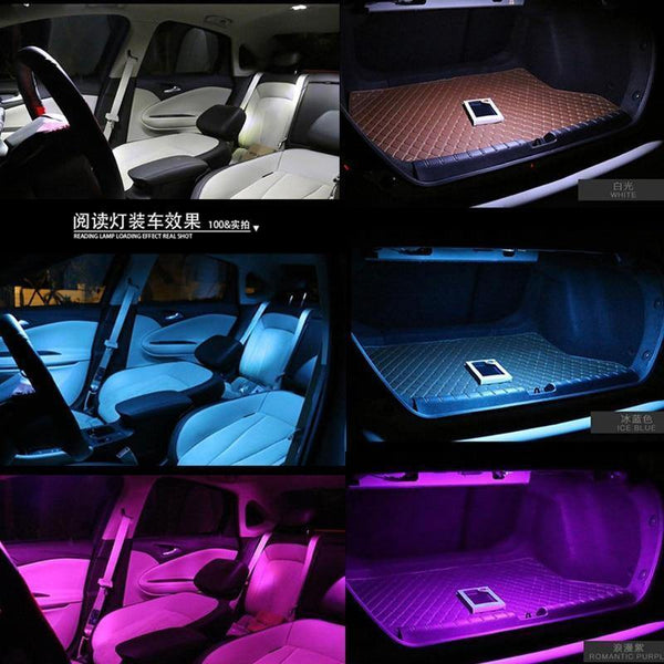 Planet Gates 9PC Error Free White Interior LED Light Package Kit For Mitsubishi pajero 2007-2014 accessories reading door lights white blue