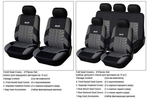 Planet Gates 9PCS and 4PCS Universal Car Seat Cover Fit Most Cars with Tire Track Detail Car Styling Car Seat Protector
