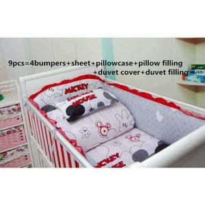 Planet Gates 9pcs Cartoon 6/7/9PCS Crib Bedding Sets,Kids Accessory Newborn Baby Bed Set,