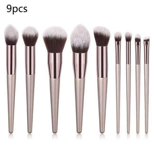 Planet Gates 9PCS Champagne Makeup Brushes Set For Foundation Powder Blush Eyeshadow Concealer Large Make Up Brush Cosmetics Beauty Tool 25
