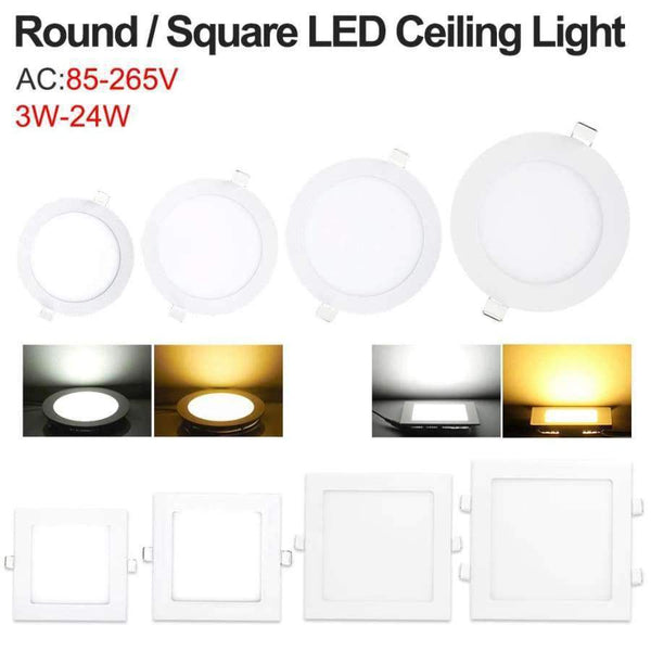 Planet Gates 9W / Round warm white TSLEEN Round/Square Recessed Ceiling Lamp LED Panel Down Lights For Home Commercial Cool Warm White LED AC 85-265V