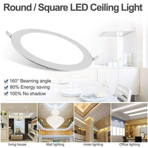 Planet Gates 9W / Round warm white TSLEEN Round/Square Recessed Ceiling Lamp LED Panel Down Lights For Home Commercial Cool Warm White LED AC 85-265V