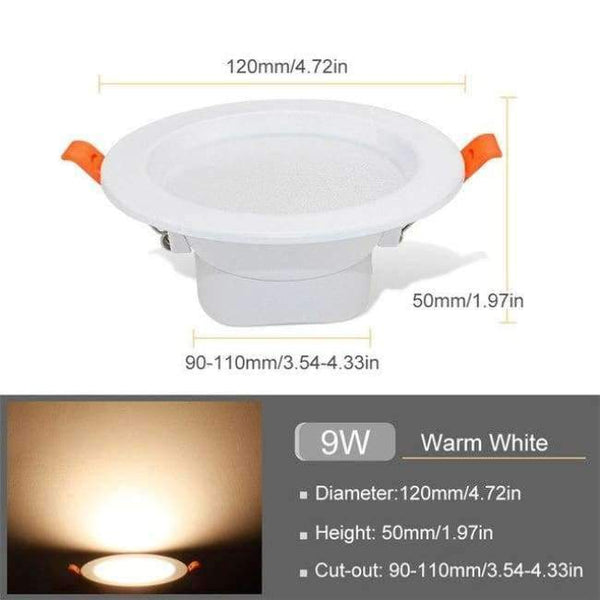 Planet Gates 9W Warm White LED Downlight 3W 5W 9W 12W 20W Recessed Led Spot Lights Downlight 220V Warm White Cold White Changeable Color Home Spot Lighting