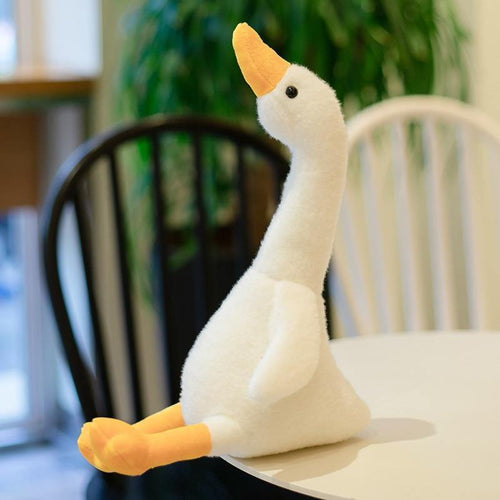 New Huaggble Big Plush White Duck Toy Giant SIze Pink Duck Sky Long Neck Goose Lifelike Animal Doll toys for Kids Birthday Gift