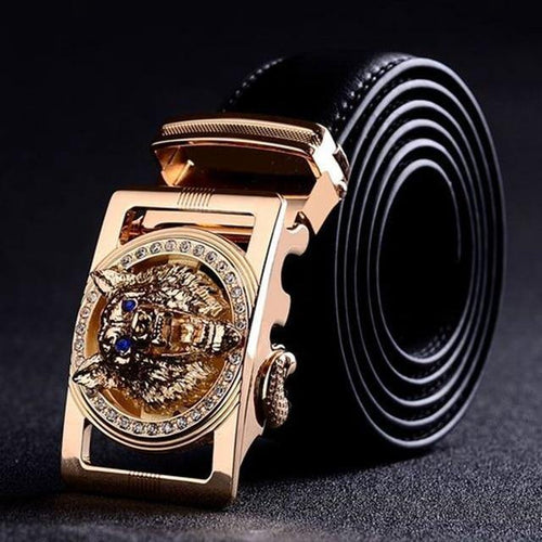 Planet Gates A / 110cm Designer belts men high quality belt gold Wolf Head buckle Girdle 130cm casual waist strap cowboys jeans