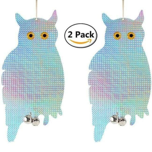 Planet Gates A 2 pcs Fake Owl Decoy Scare Birds Holographic Reflective Repel Woodpecker Garden Hanging Supplies
