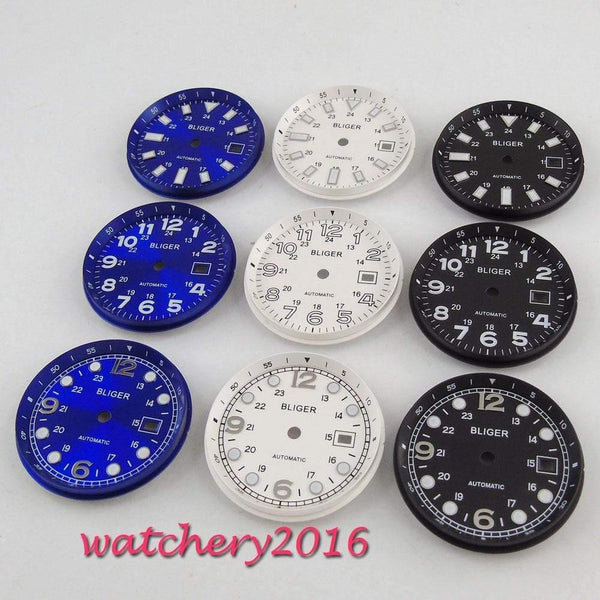 Planet Gates A 33mm Bliger Dial Date window Luminous marks fit 2824 2836 Miyota 8215 8205 821A movement men's Watch