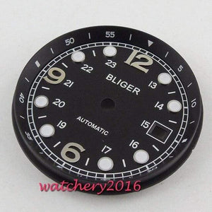 Planet Gates A 33mm Bliger Dial Date window Luminous marks fit 2824 2836 Miyota 8215 8205 821A movement men's Watch