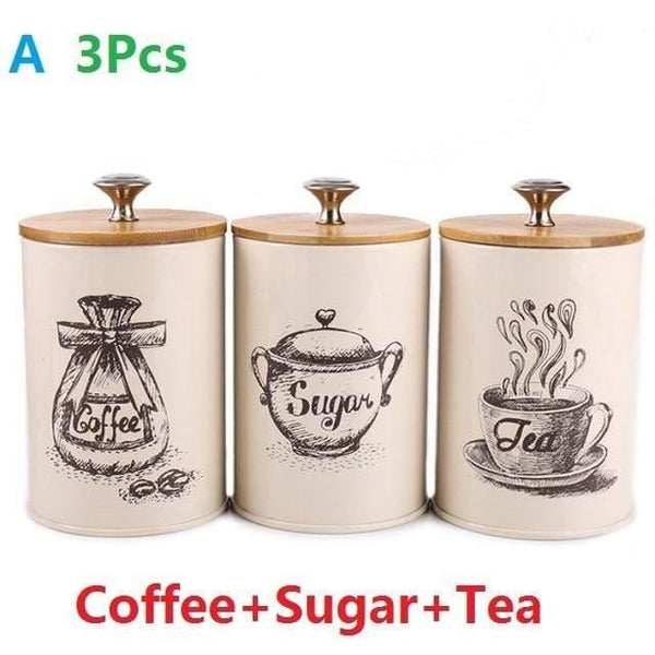 1-3Pcs Storage Tanks Steel Kitchen Utensils Multifunction Color Tea Coffee Sugar Square Box Case Househould Quality Beautiful