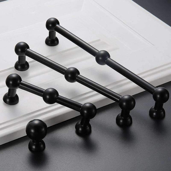 Planet Gates A 5pcs Modern Black Door Handles Elegant Drawer Pulls Door Knob Kitchen Cabinet Handles and Knobs Furniture Handle Hardware